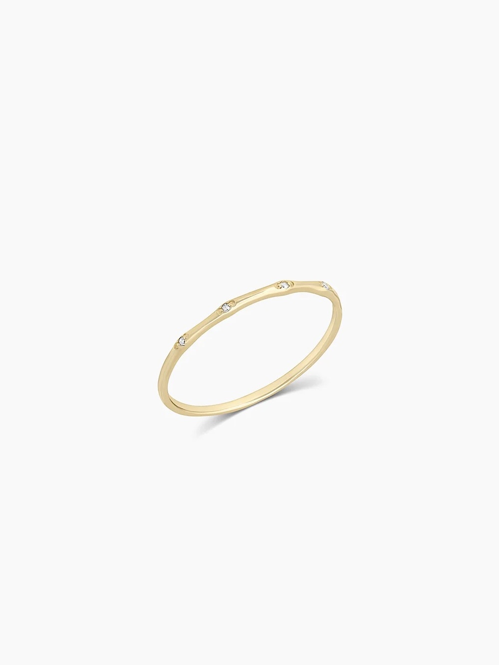 Delicate Gold Stackable Ring with Tiny Accent Diamonds